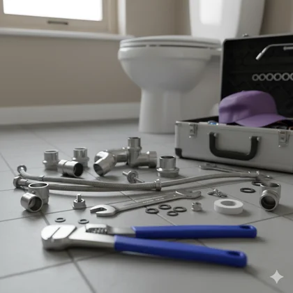 Instalación profesional de sanitario ahorrador de agua en baño moderno Mazatlán